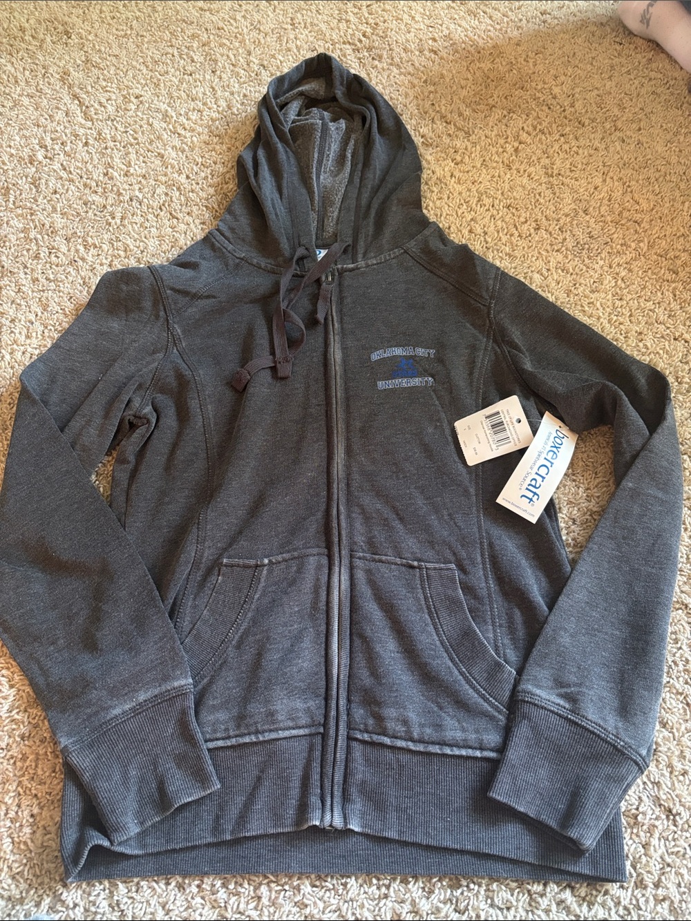 Oklahoma City university boxercraft Charcoal Gray Zip-Up Hoodie